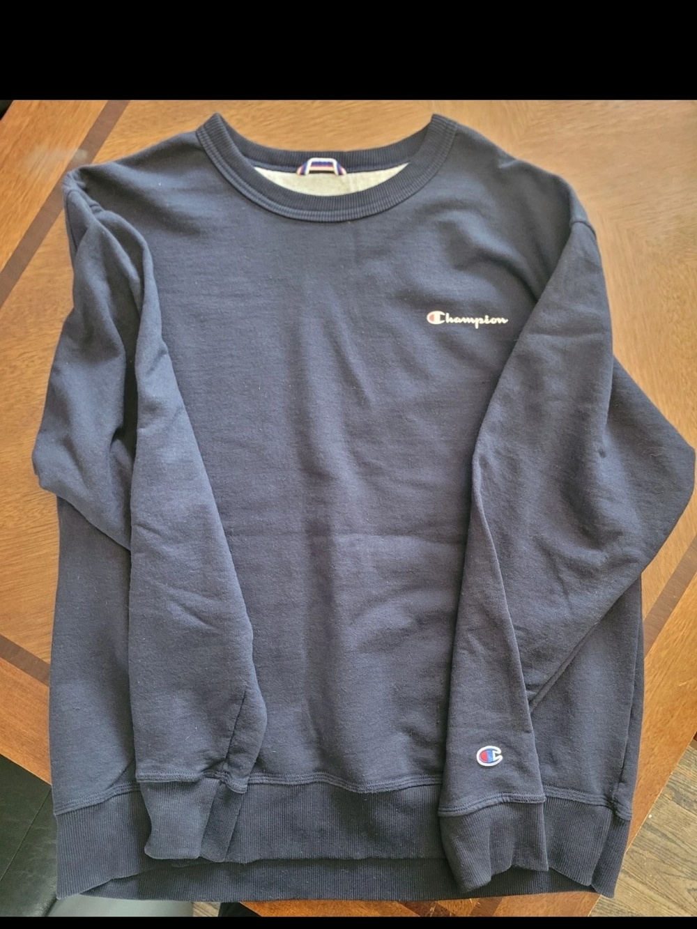 Champion Men's Dark Navy Crewneck Pullover Sweatshirt